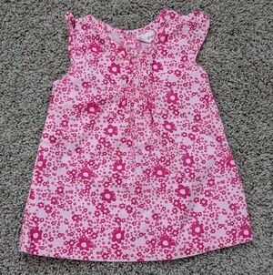Impidimpi Pink Floral Sleeveless Baby Girl Dress Size 9-12 Months